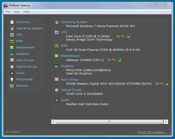 program speccy program speccy
