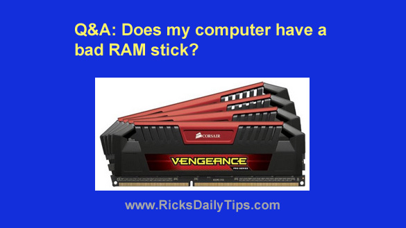 symaskine kurve finansiere Q&A: Does my computer have a bad RAM stick?