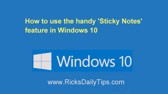 Sticky deals notes vista