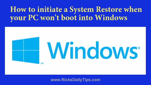 enter system recovery windows 10