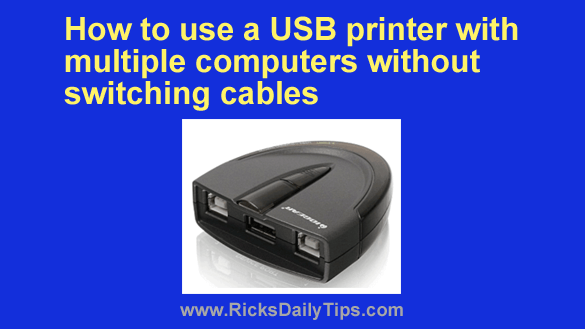 diagonal Faktisk sløring How to use a USB printer with multiple computers without switching cables