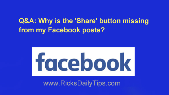 why can't people share my facebook posts