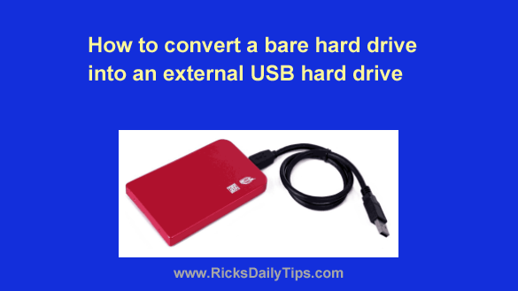 betale Rykke Forkert How to convert a bare hard drive into an external USB hard drive