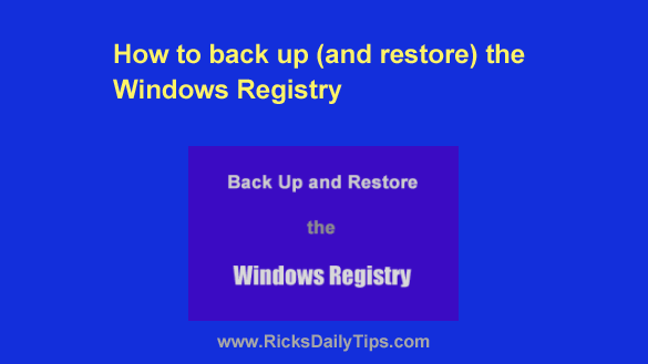 windows 10 restore registry