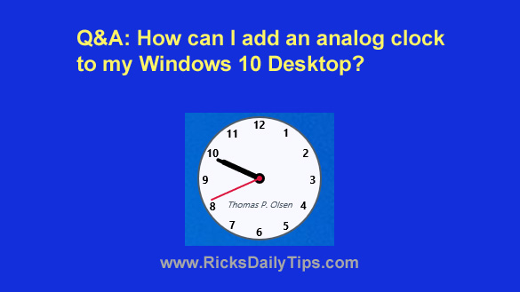 window 10 analog clock widget