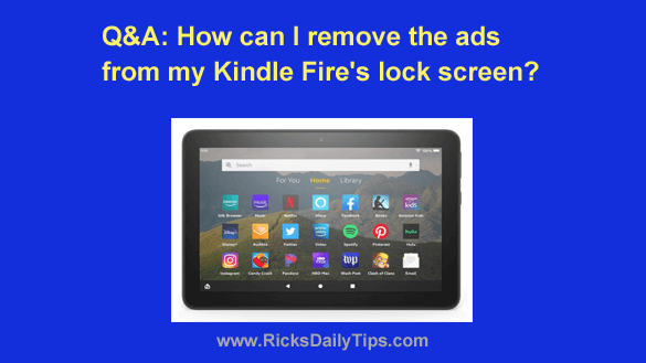 how to remove the ads on the lock screen of kindle fire