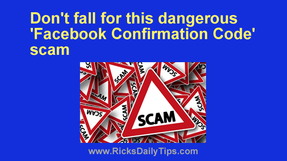 Facebook login scam warning